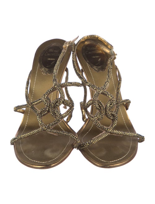 René Caovilla Crystal Embellishments Slingback Sandals
