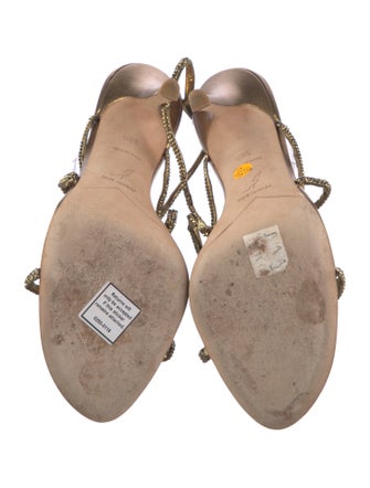 René Caovilla Crystal Embellishments Slingback Sandals