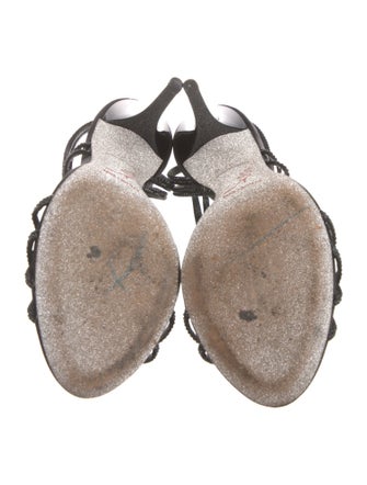 René Caovilla Crystal Crystal Embellishments Slingback Sandals