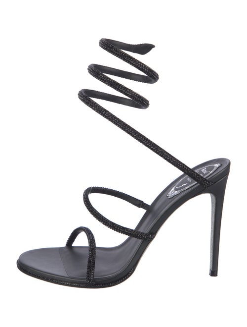 René Caovilla Leather Crystal Embellishments Gladiator Sandals