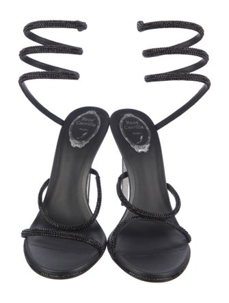 René Caovilla Leather Crystal Embellishments Gladiator Sandals