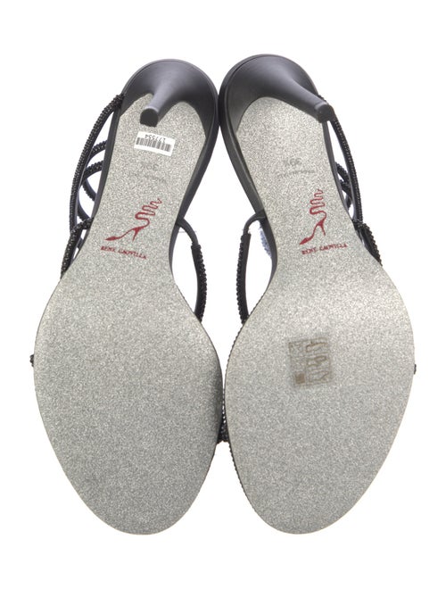 René Caovilla Leather Crystal Embellishments Gladiator Sandals