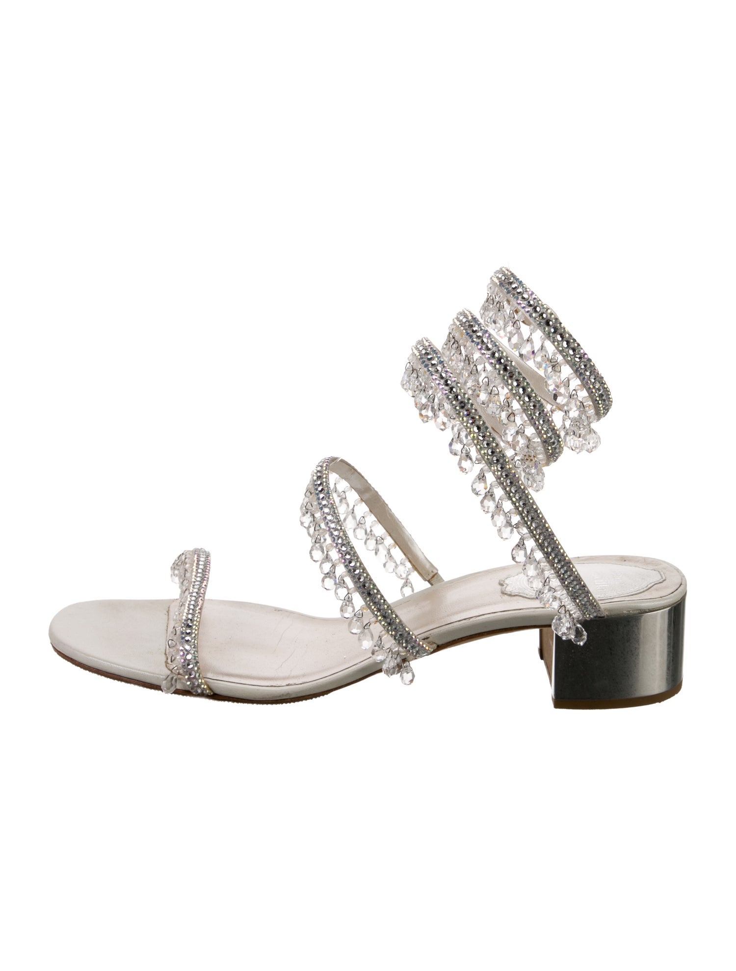 René Caovilla Crystal Crystal Embellishments Sandals