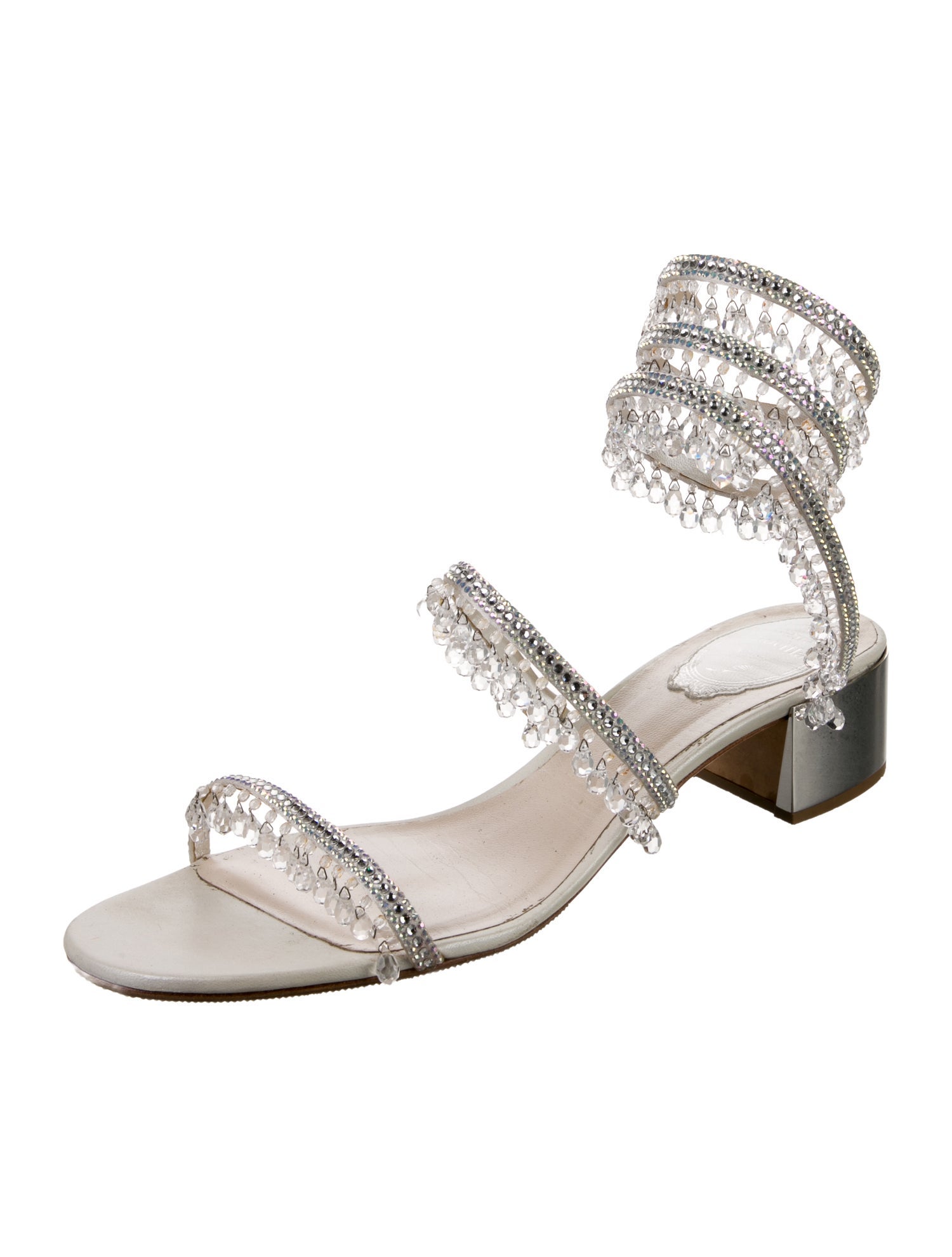 René Caovilla Crystal Crystal Embellishments Sandals