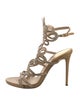 René Caovilla Leather Crystal Embellishments Gladiator Sandals
