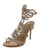 René Caovilla Leather Crystal Embellishments Gladiator Sandals