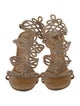 René Caovilla Leather Crystal Embellishments Gladiator Sandals