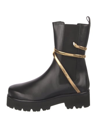 René Caovilla Leather Moto Boots