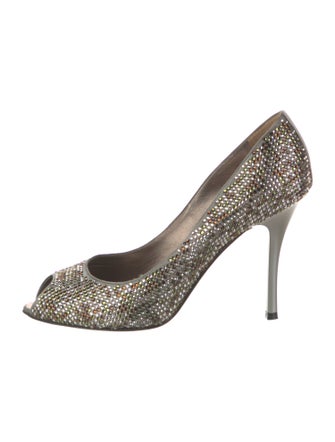 René Caovilla Crystal Patterned Pumps