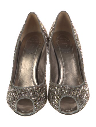 René Caovilla Crystal Patterned Pumps