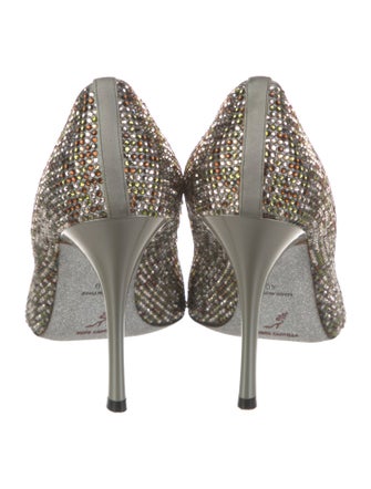 René Caovilla Crystal Patterned Pumps