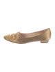 René Caovilla Satin Crystal Embellishments Flats