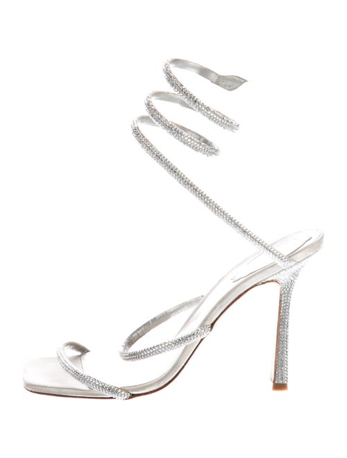 René Caovilla Satin Patterned Slingback Sandals