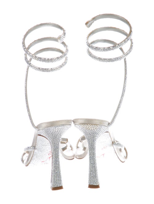 René Caovilla Satin Patterned Slingback Sandals