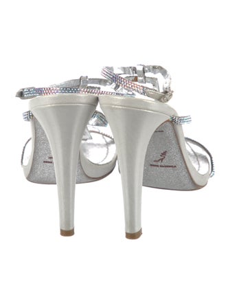 René Caovilla Leather T-Strap Sandals