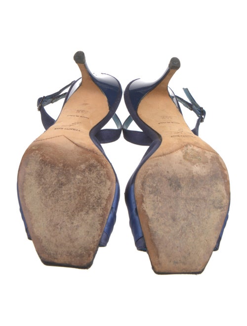 René Caovilla Satin Colorblock Pattern Slingback Sandals