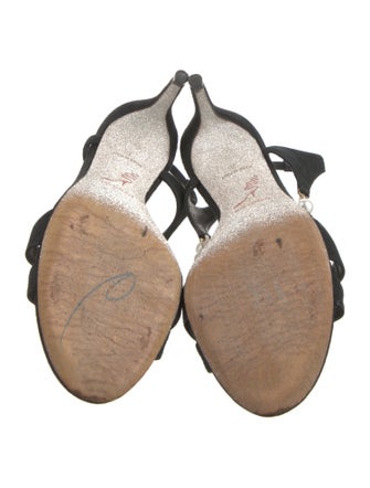 René Caovilla Suede Slingback Sandals