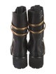 René Caovilla Leather Crystal Embellishments Moto Boots
