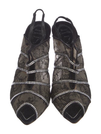 René Caovilla Lace Lace Pattern Mules