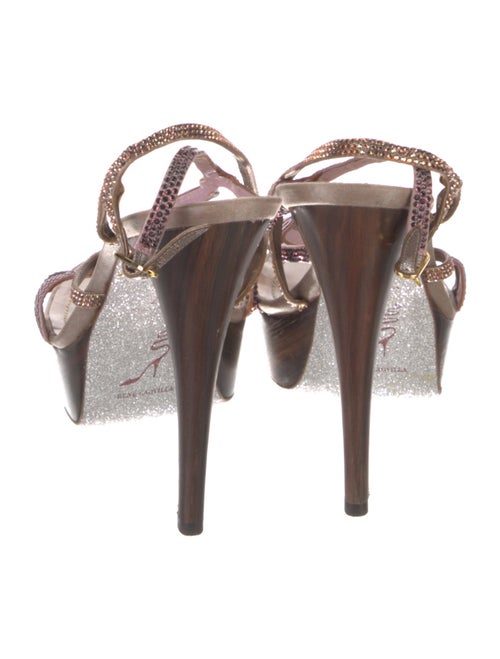 René Caovilla Leather Patterned Slingback Sandals