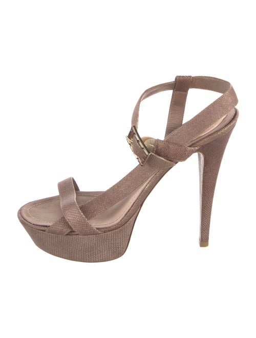 René Caovilla Glitter Accents T-Strap Sandals