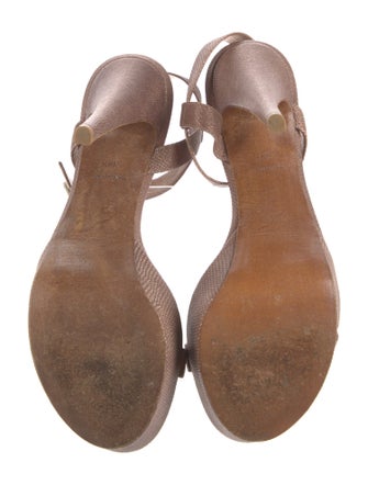 René Caovilla Glitter Accents T-Strap Sandals