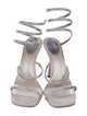 René Caovilla Satin Crystal Embellishments Gladiator Sandals