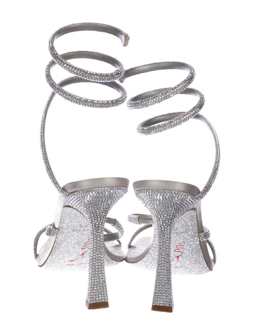 René Caovilla Satin Crystal Embellishments Gladiator Sandals