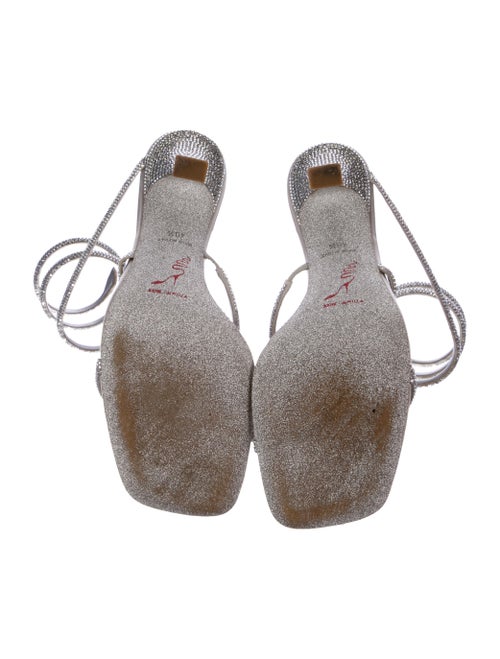 René Caovilla Satin Crystal Embellishments Gladiator Sandals