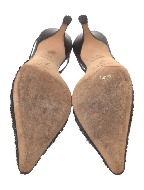 René Caovilla Mesh Beaded Accents Mules