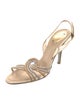 René Caovilla Leather Crystal Embellishments Slingback Sandals