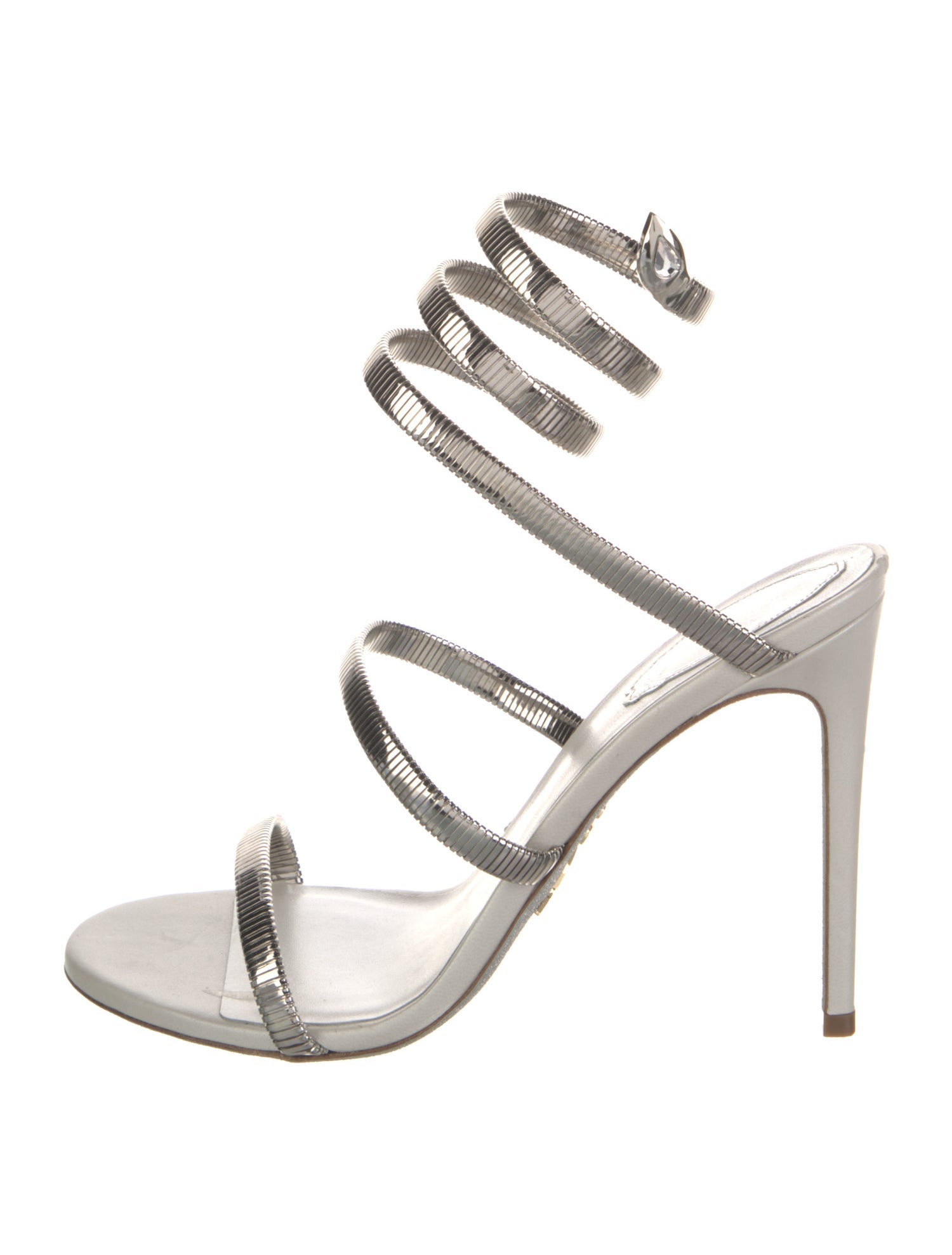 René Caovilla Metal Glitter Accents Sandals