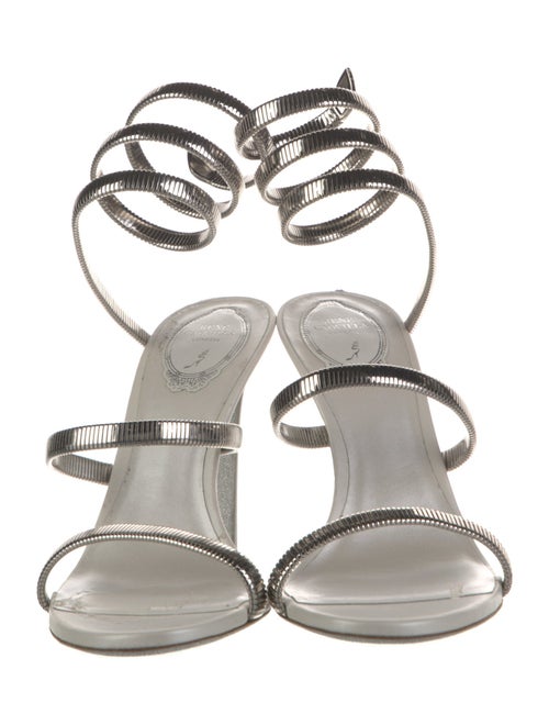 René Caovilla Metal Glitter Accents Sandals