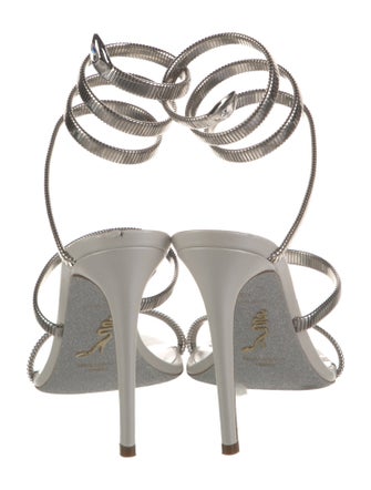 René Caovilla Metal Glitter Accents Sandals