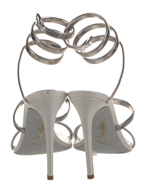 René Caovilla Metal Glitter Accents Sandals
