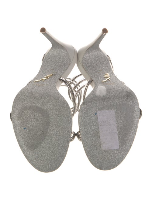 René Caovilla Metal Glitter Accents Sandals