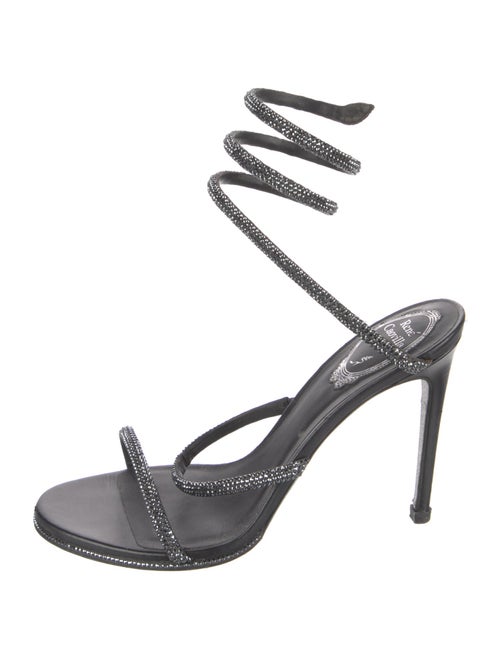 René Caovilla Leather Crystal Embellishments Gladiator Sandals