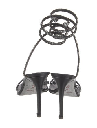 René Caovilla Leather Crystal Embellishments Gladiator Sandals