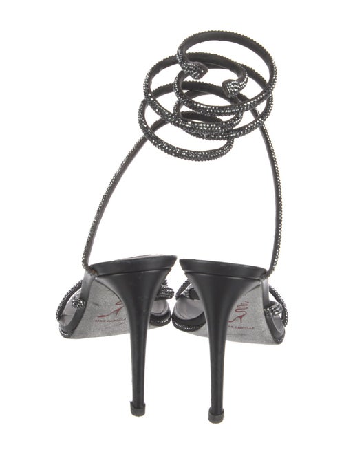 René Caovilla Leather Crystal Embellishments Gladiator Sandals