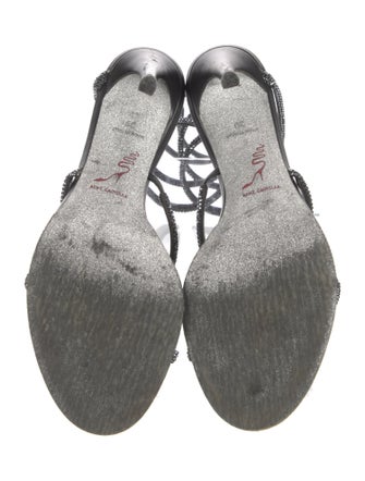 René Caovilla Leather Crystal Embellishments Gladiator Sandals