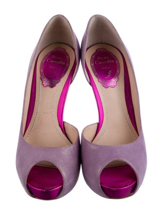 René Caovilla Suede D'Orsay Pumps
