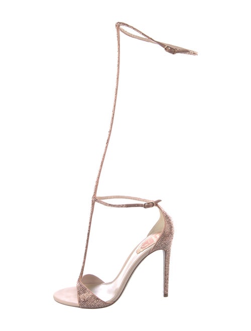 René Caovilla Crystal Embellishments T-Strap Sandals