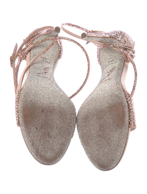 René Caovilla Crystal Embellishments T-Strap Sandals