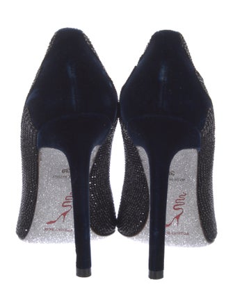 René Caovilla Velvet Glitter Accents Pumps