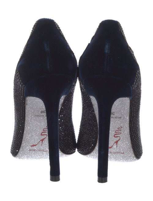 René Caovilla Velvet Glitter Accents Pumps