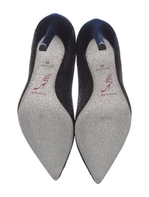 René Caovilla Velvet Glitter Accents Pumps