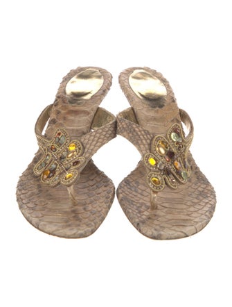 René Caovilla Python Animal Print Espadrilles