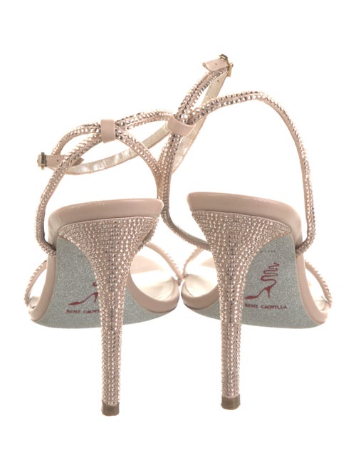 René Caovilla Leather Crystal Embellishments Sandals