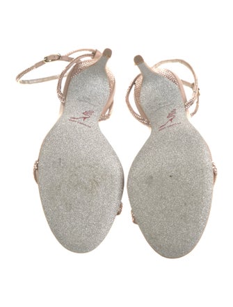 René Caovilla Leather Crystal Embellishments Sandals