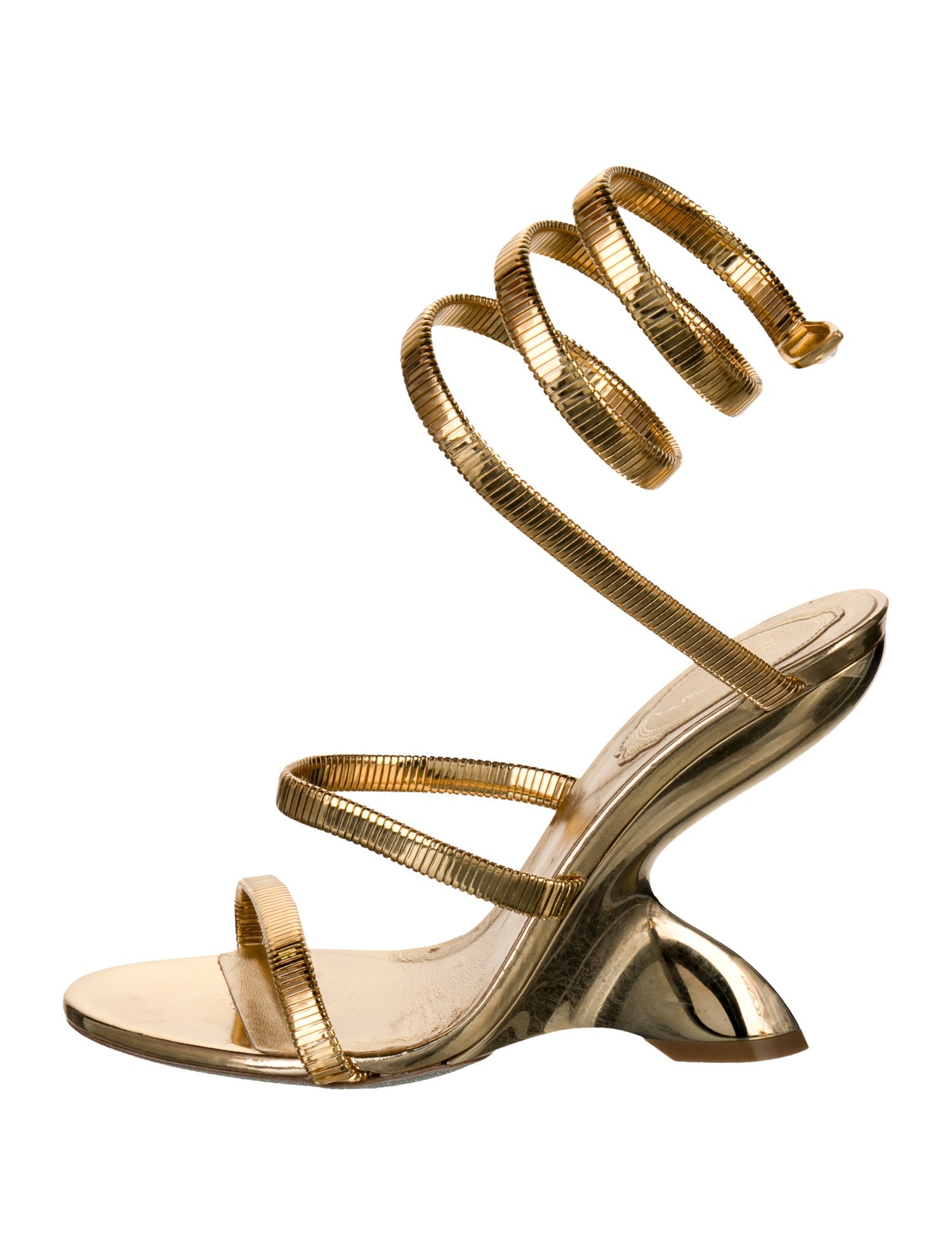 René Caovilla Metal Glitter Accents Gladiator Sandals